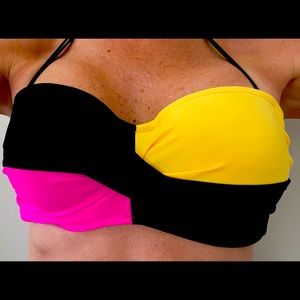 Yellow pink and black Venus bandeau. Size D.